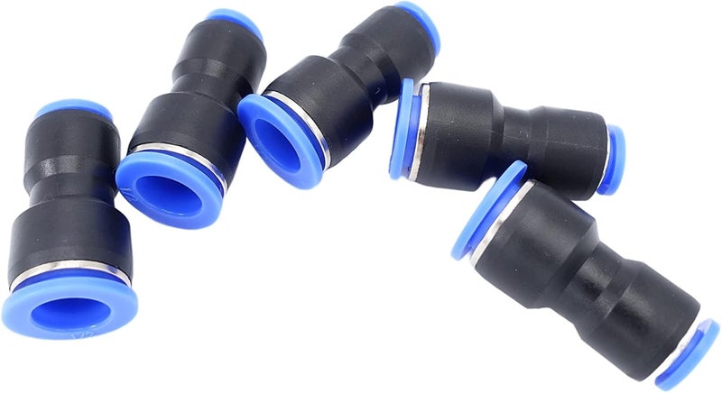 IVLPHA Push to Connect Fitting 1/2" Tube OD x 5/16" Tube OD Reducer, Pneumatic Air Water Straight Union Two Way Connector/Coupler (Pack of 5) - Image 1